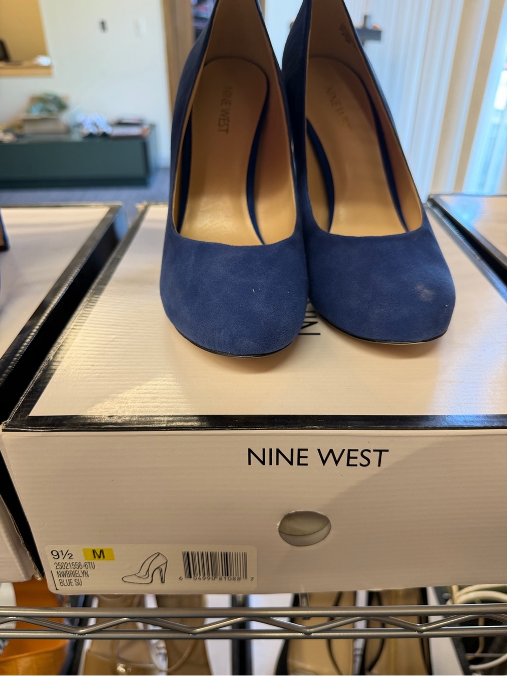 Nine West Navy Suede Closed-Toe Pump